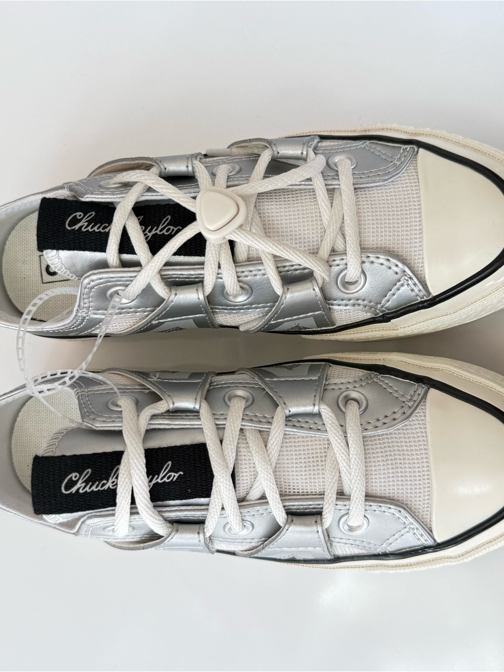 Converse Chuck 70 Low "Metallic Pack" Silver White Sneakers - Style A15188 6.5 - Picture 12 of 16